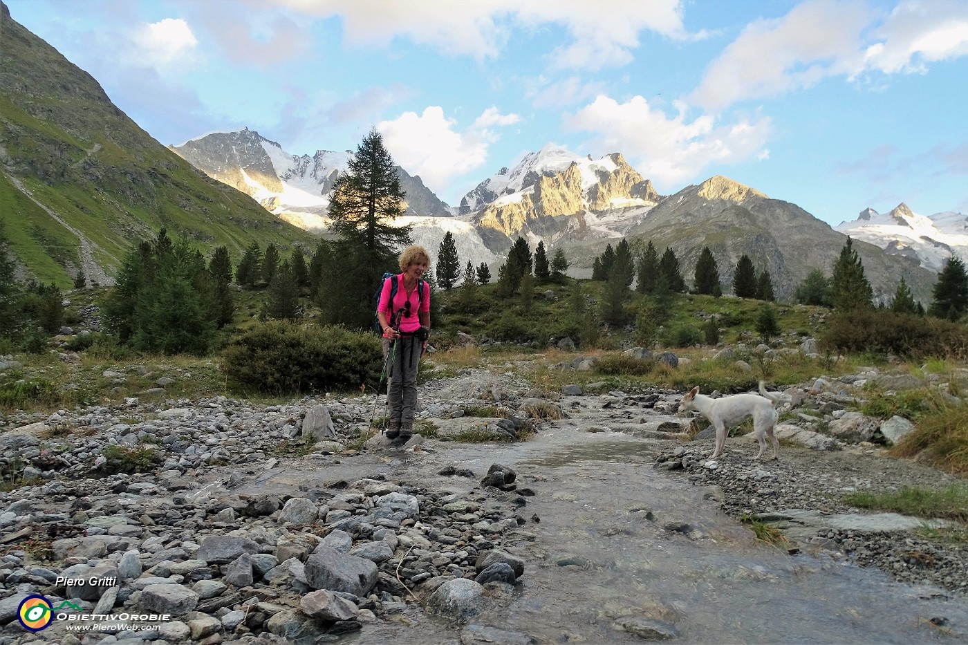 88 Il torrente glaciale si dirama in torrentelli.JPG